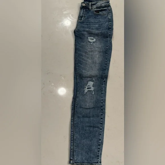 Distressed Blue Denim Jeans - Picture 3 of 4